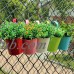 Girl12Queen Metal Iron Flower Pot Hanging Pastoral Balcony Garden Plant Planter Home Decor(Blue+Yellow+Green+Pink)   